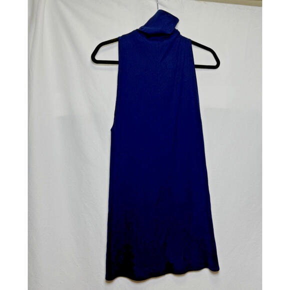 Reformation Ribbed Knit Midi Mock Neck Dress Navy‎ Size XS